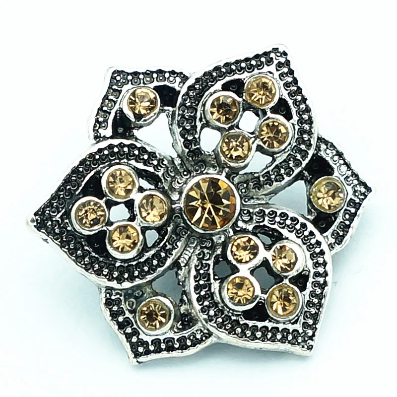Модные красивые стразы цветы 18 мм кнопки подходят для браслета ювелирные изделия