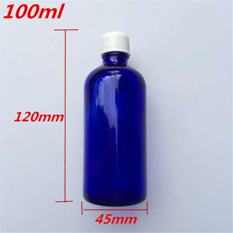 

10 pcs 45x120 mm Dark Blue 100ml Glass Personal Care Perfume Bottles DIY White Plastic Common Cap&Plugs Essential Oil Bottles