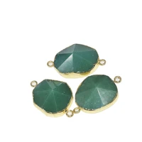 big natural green aventurine pendant for necklace 2 loops piercings green crystal quartz charm pendant for men 2019