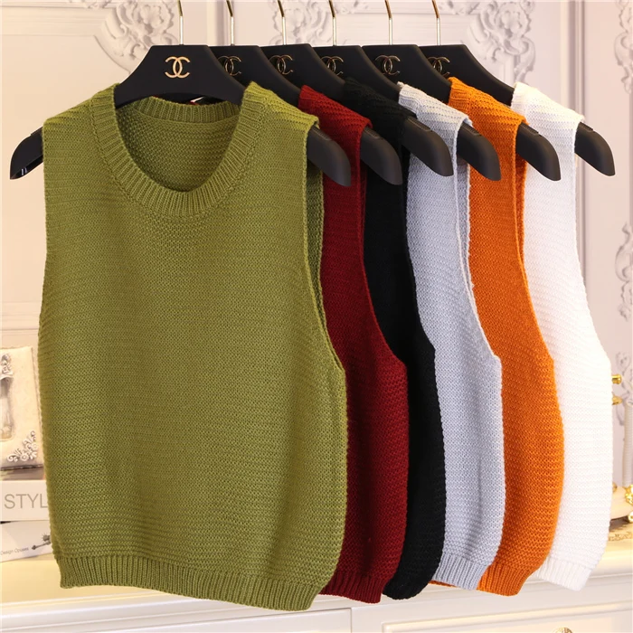 Женский вязаный свитер жилет винно-красный хаки желтый зеленый черный без