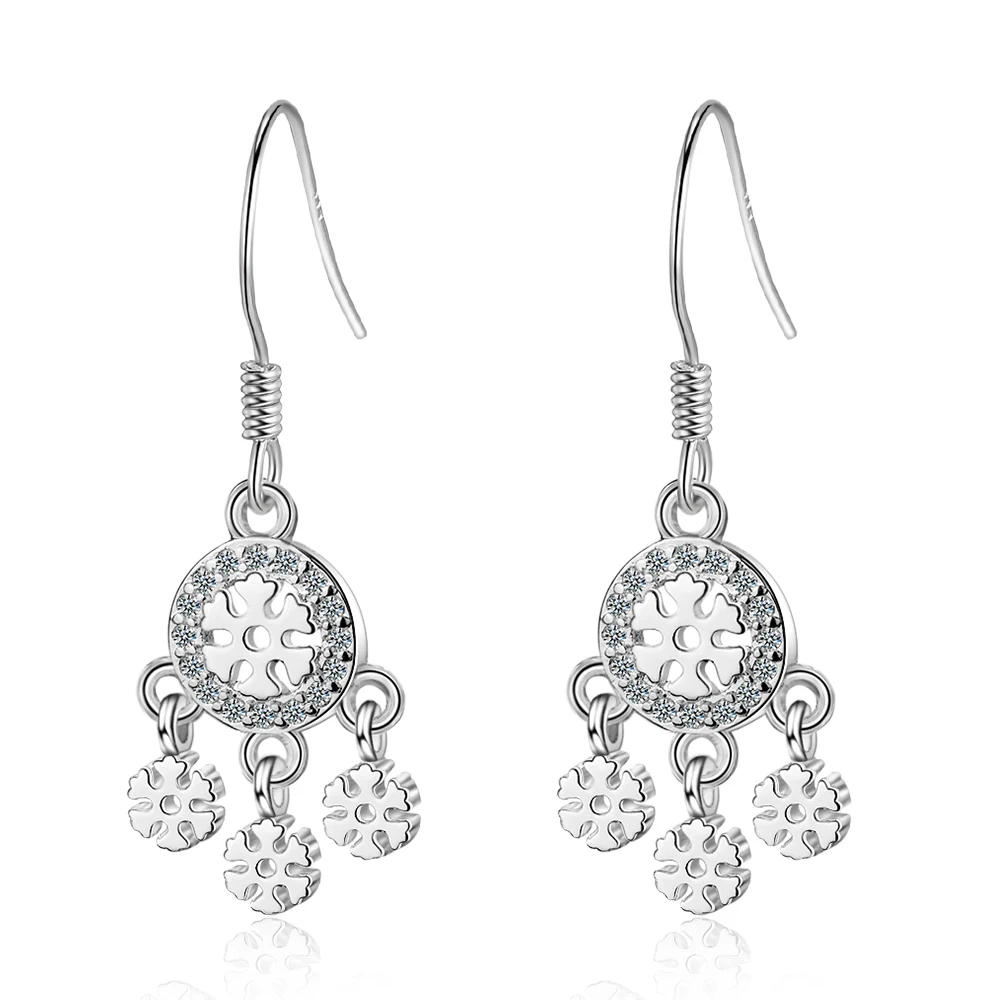 

LUKENI New Arrival Lady Gold Long Earrings Crystal Jewelry Women Vintage Silver 925 Drop Earrings For Girl Bridal Accessories