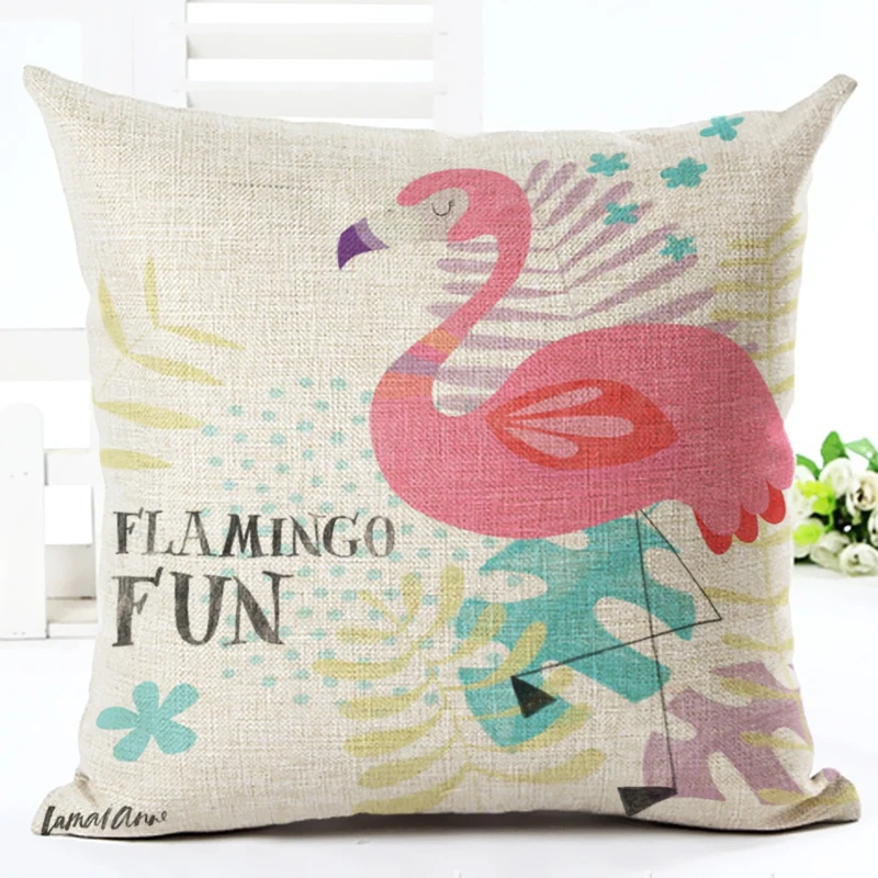 45x45 Высокое качество Творческий мультфильм Фламинго печати Fundas хлопок белье