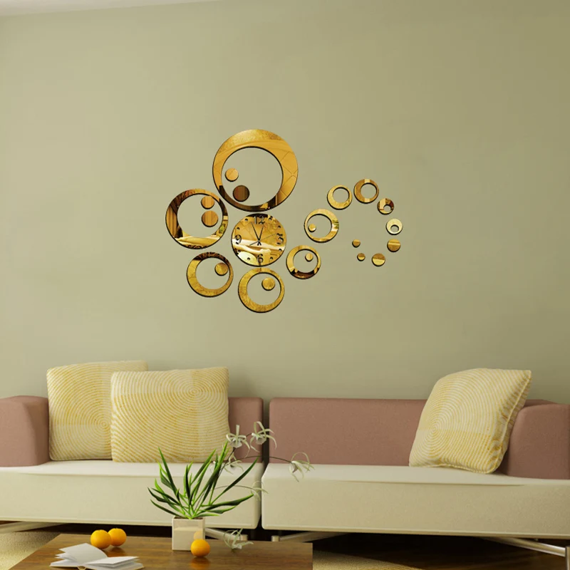 Зеркальные акриловые часы настенные сделай сам украшение для дома кварцевый