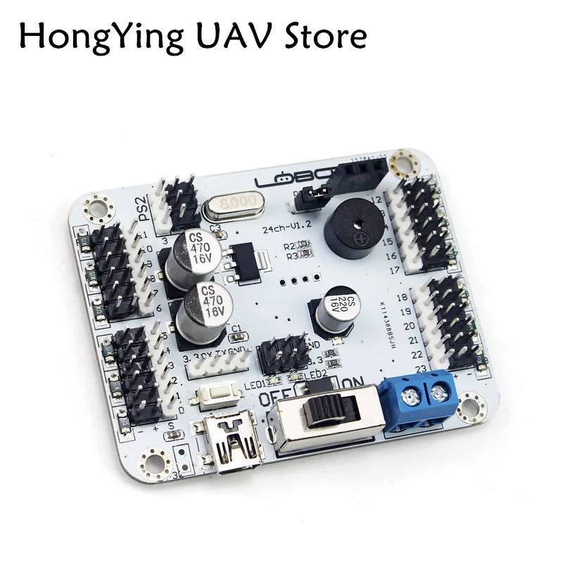 DIY 24 CH Servo контроллер с беспроводной ручкой PS2 защита от перегрузки по току пульт