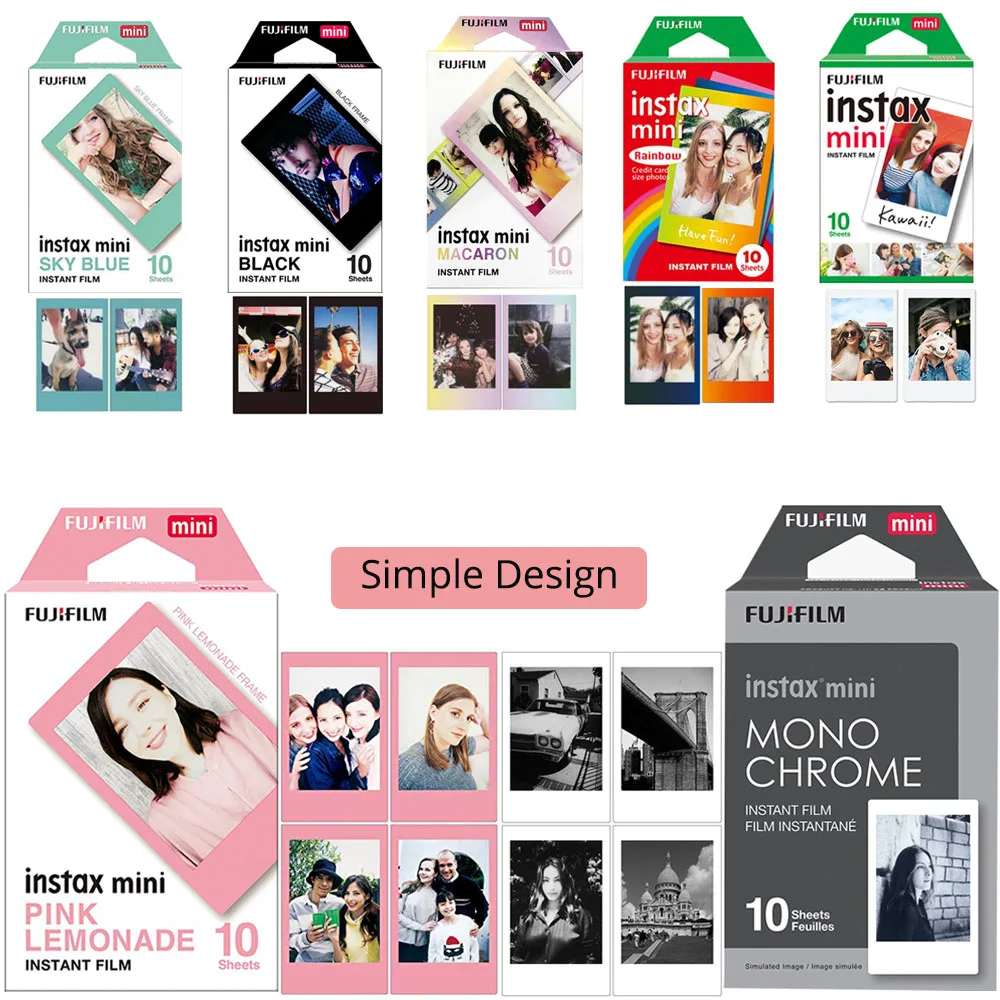 Fujifilm Instax Mini 9 пленка простой дизайн 10 листов для FUJI мгновенная фотокамера Mini 9 7 s 25 50 s 70 90 Share Printer SP-1 SP-2