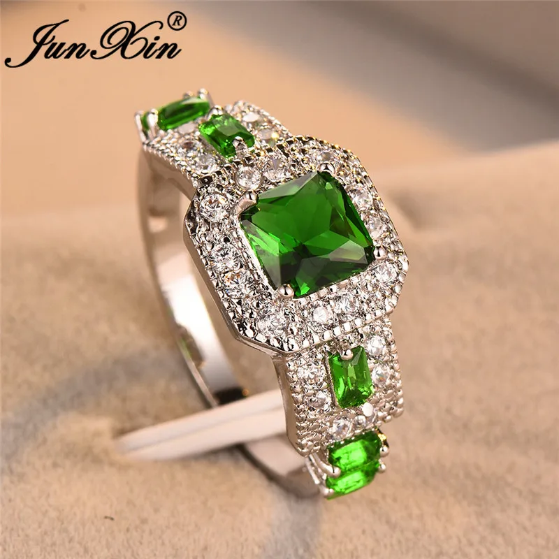 JUNXIN винтажное обручальное кольцо с квадратным камнем по месяцу рождения кольца