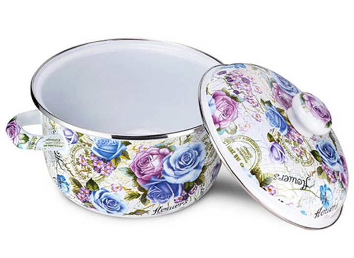 Бесплатная доставка 16 24 см посуда кастрюля набор эмалированных кастрюль