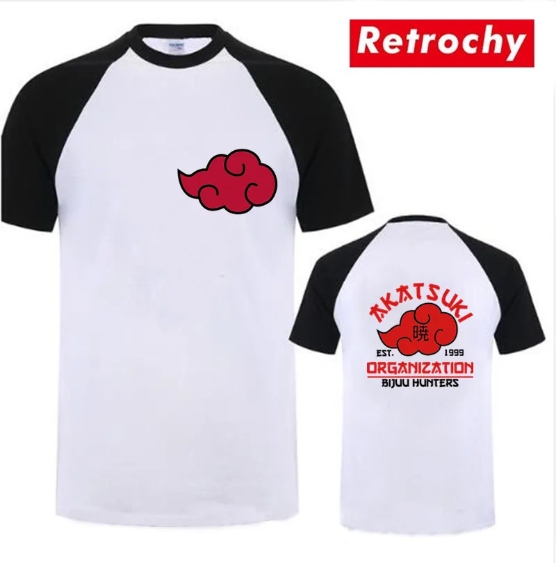 Новая мода Наруто Логотип Akatsuki шаблон Футболка аниме косплей футболка плюс