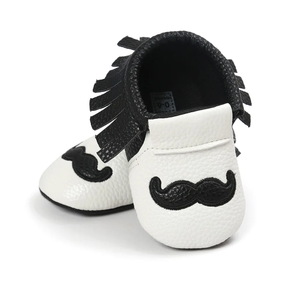 Мокасины детские из ПУ кожи мягкая нескользящая подошва бахрома для мальчиков и