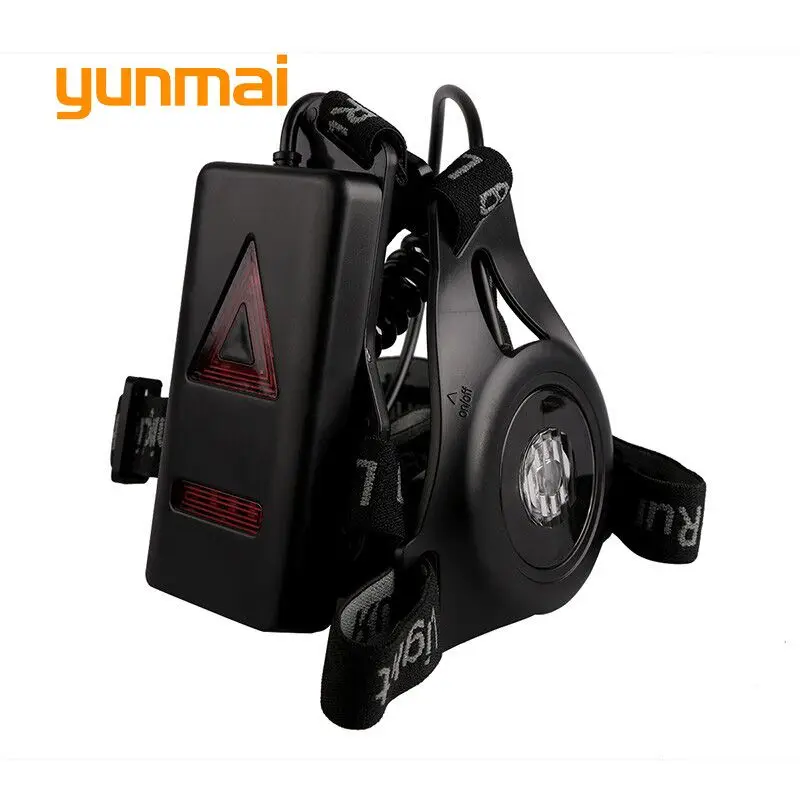 Фонарь для ночного бега 2018 года с водонепроницаемостью, красным и белым предупреждающим светом на груди, зарядкой через USB, подходит для велосипедных прогулок и бега, фонари безопасности.