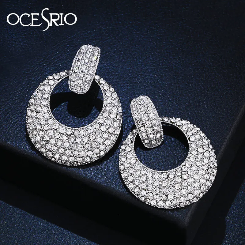 Серьги-кольца женские OCESRIO серебристые Круглые ers-m30 | Украшения и аксессуары