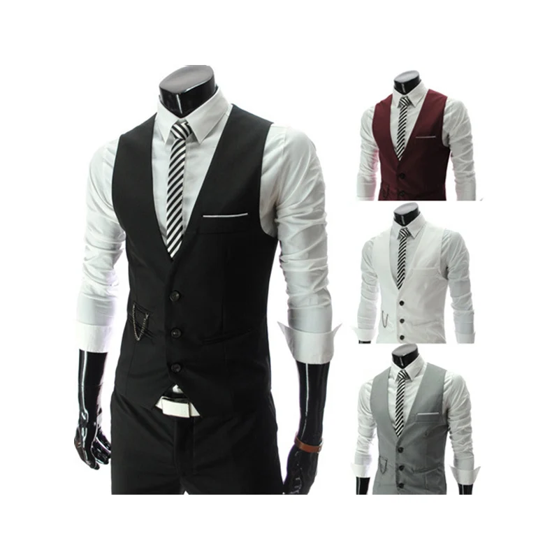 2019 новое прибытие платье жилеты для мужчин Slim Fit Мужская жилетка костюм жилет Homme