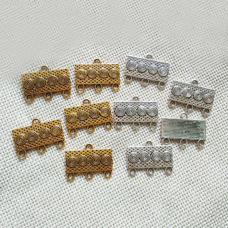 Винтажные золотые и серебряные подвески 3 ряда пряди переключатели застежки для