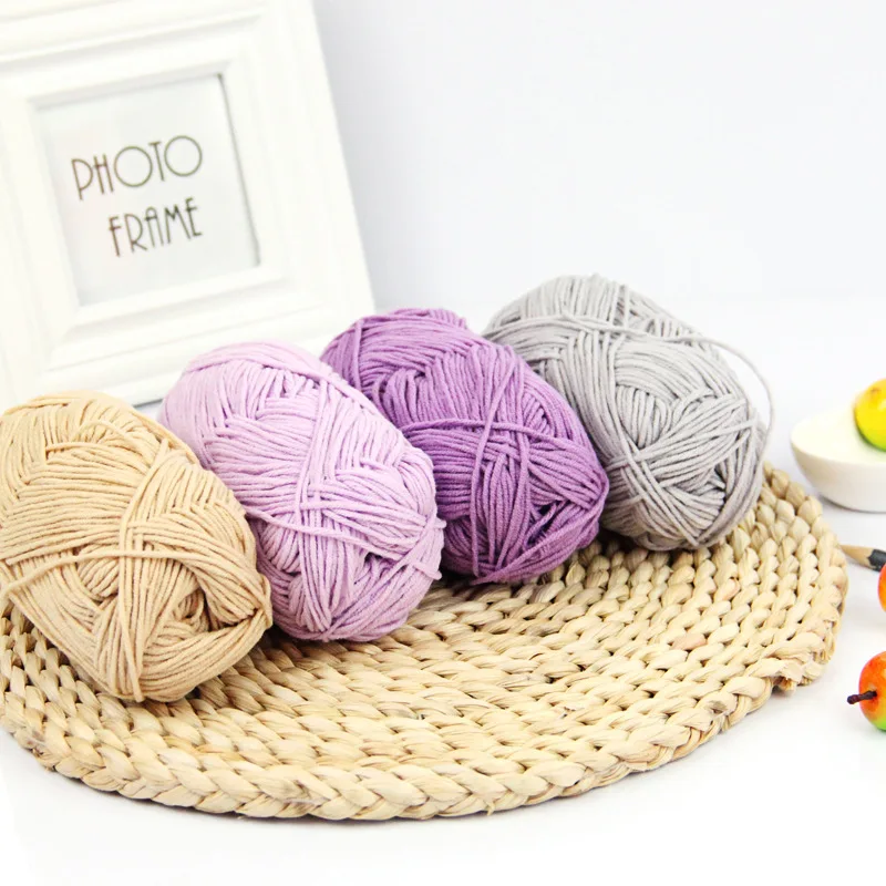 1 шт. 100% хлопок пряжа чесаный нить для вязания крючком паркет одеяло свитер шарф