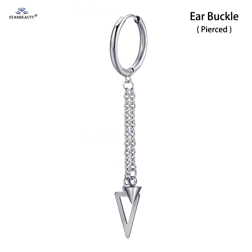 Ear Buckle Starbeauty 1 шт. треугольный конус титановое кольцо для носа Спираль пирсинг для пупка пирсинг ювелирные изделия кисточкой поддельный пирсинг падение поддельные серьги - Окраска металла: Ear Buckle