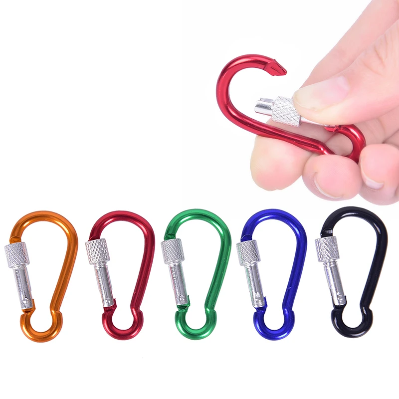 

5Pcs Aluminum Snap Carabiner D-Ring Key Chain Clip Keychain Hiking Camp Mountaineering Hook Climbing Accessories