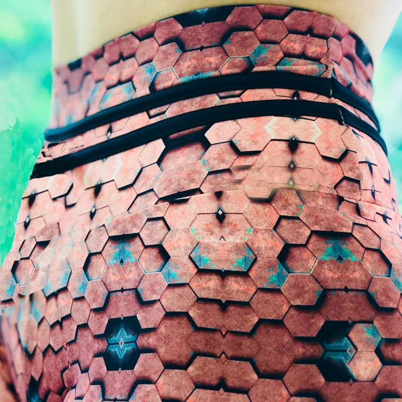 Женские леггинсы с высокой талией JACALINTERO эластичные многоугольным принтом и