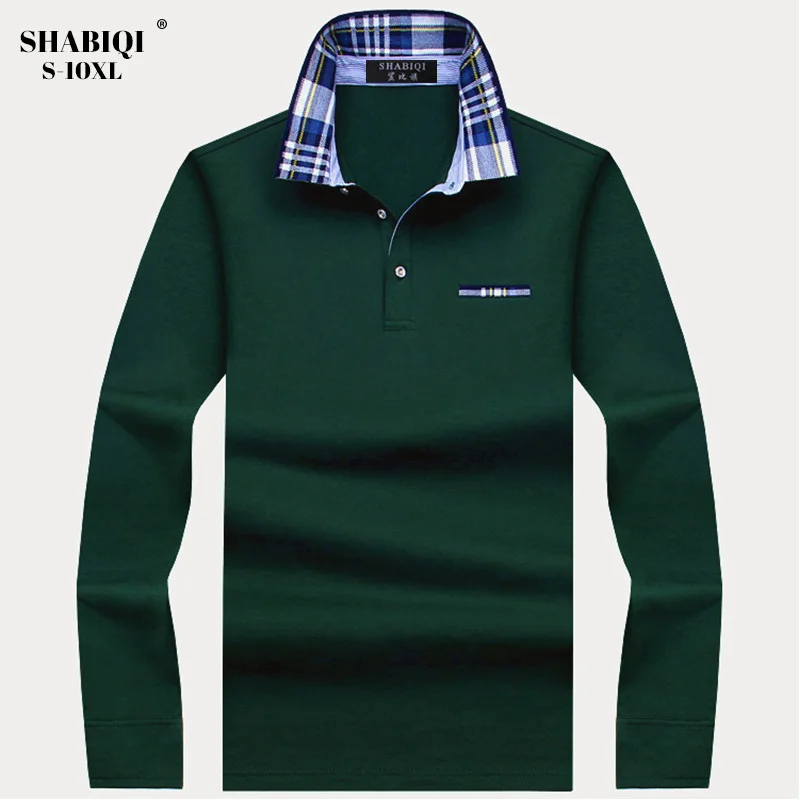 

SHABIQI Autumn Winter Men Brand Polo Shirt Men's Long Sleeve Polo Shirt Casual Mens polo Shirts Plus Size 6XL 7XL 8XL 9XL 10XL