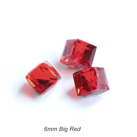 6mm Big Red Полная красота 10 шт. Стразы для дизайна ногтей квадратный 4 мм/6 мм дизайн 3D Подвески хрустальные ювелирные изделия аксессуары DIY каменное украшение CH666 - Цвет: 6mm Big Red