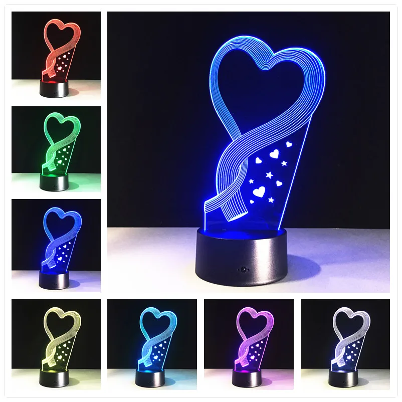 3d Usb светодиодный ночник сенсорный Usb-светильник настольная лампа детский