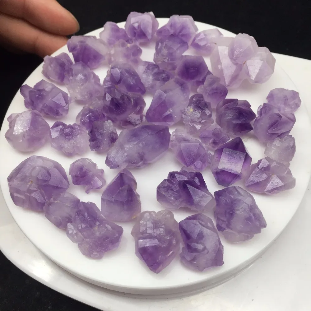 Сегодня Дело 40 шт. натуральный аметист прозрачный кристалл Целебный Камень pedras