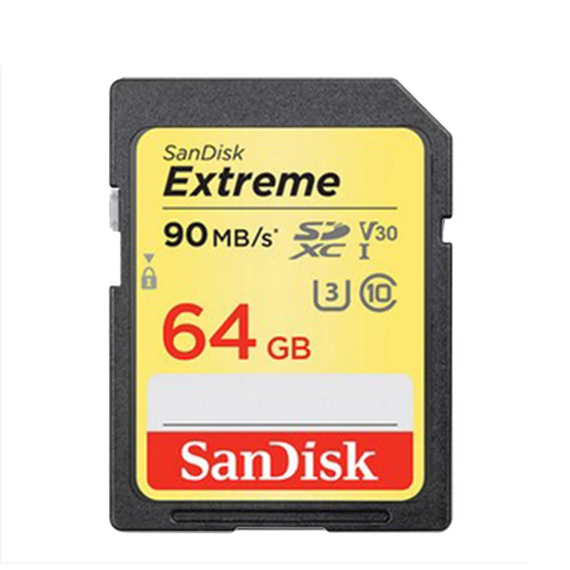 100% оригинальная SD Карта SanDisk Extreme PLUS SDHC SDXC U3 карты памяти класса 10 90 МБ/с. 64 ГБ 32 16 128