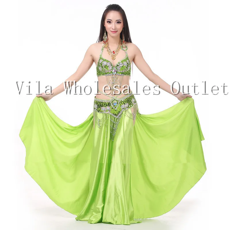 Light Green Юбка для танца живота, юбка для танца живота, Индийская Юбка для танца живота, 1 шт., только 14 цветов, 702 - Цвет: Light Green