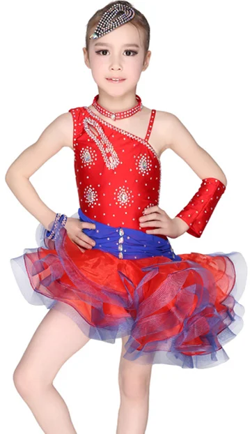 

Girl Kids Leotard Tutu Ballroom Dancing Clothes Big Latin Skirt Children Salsa/ Rumba/Cha Cha Costume Jupe Femme Sexy Dresses