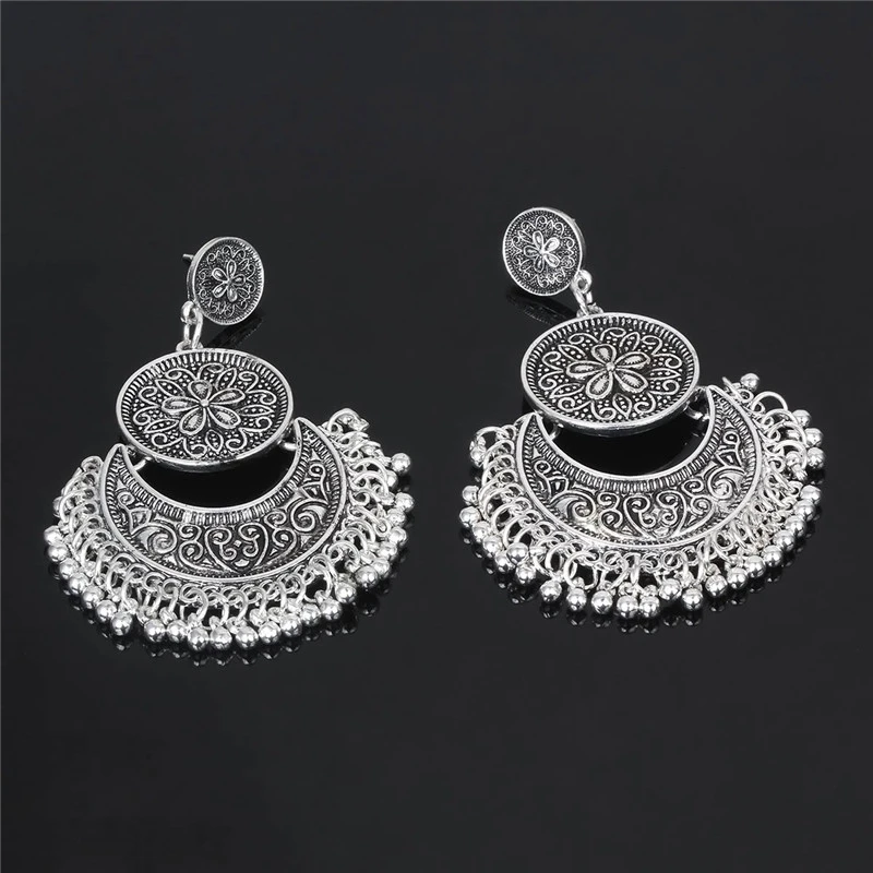 Бохо серьги трон кисточкой Кулон Уха Шпильки (древнее серебро)|Серьги-подвески| |