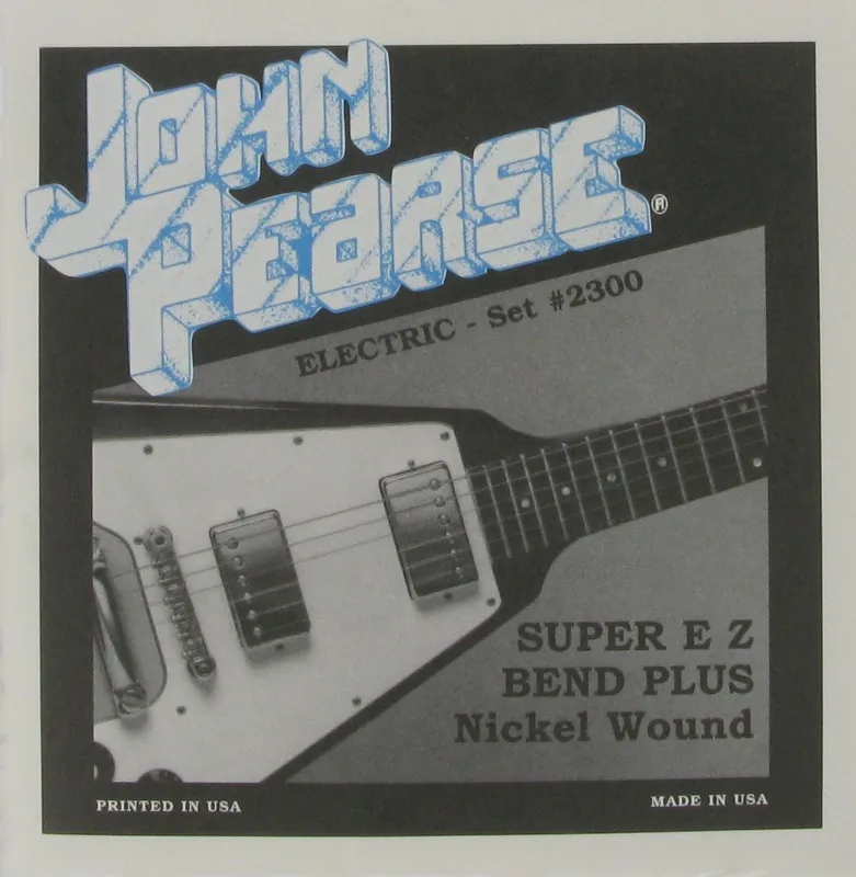 Струны для электрогитары John Pearse из чистого никеля EZ Bend третья струна все 11