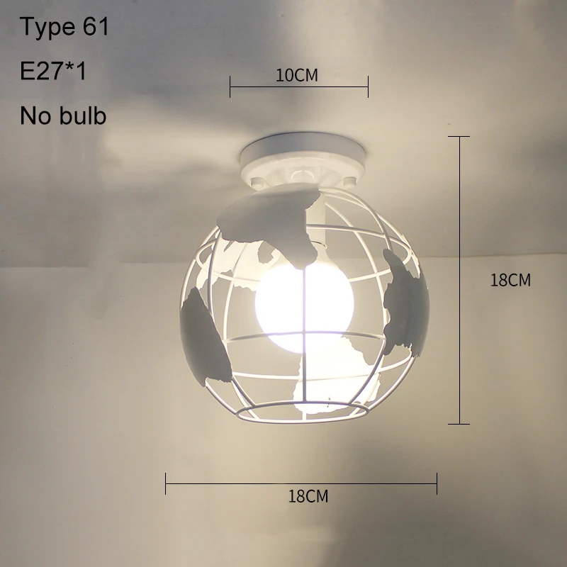 Type 61 no bulb Светодиодные потолочные светильники, современный потолочный светильник, винтажный плафон, клетка, плафон для гостиной, промышленный декор, подвесной светильник - Цвет корпуса: Type 61 no bulb
