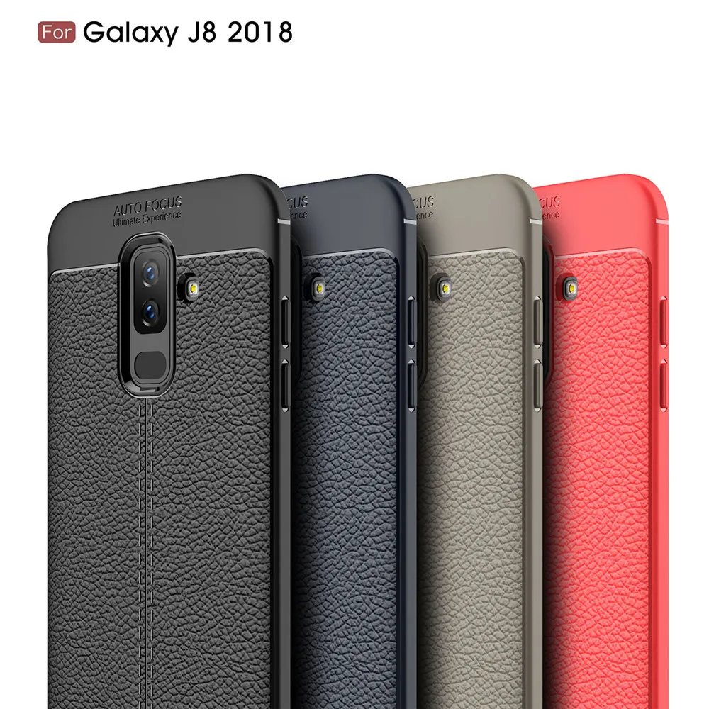 Мягкий матовый чехол-бампер с текстурой личи для Samsung Galaxy J2 J3 J4 J8 J5 J6 J7 Plus Core 2016 On 8 C8