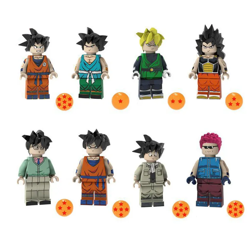 8 шт./лот Dragon Ball Z Black Goku Naba Sun Wukong Badak Dales фигурки строительные блоки Подарочная игрушка Бренд Минифигурка