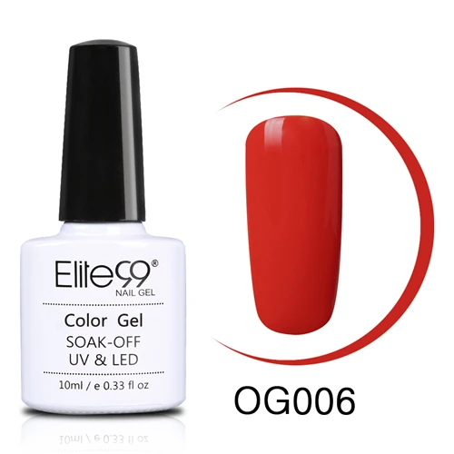 006 Elite99, оранжевый цвет, серия, Гель-лак для ногтей, 10 мл, УФ-гель, светодиодный, лампа, маникюрный лак, замачиваемый, лидер продаж, долговечный гель для дизайна ногтей - Цвет: 006