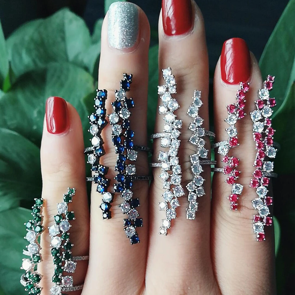 Missvikki Уникальный дизайн Роскошные кубические циркониевые кольца на пальцы
