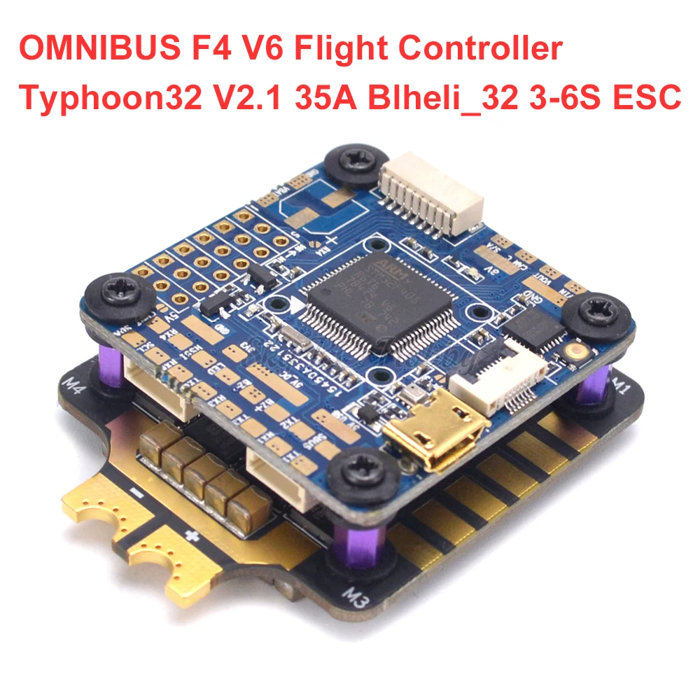 Контроллер полета Airbot OMNIBUS F4 V6 и Typhoon32 V2.1 35A Blheli_32 3-6S бесщеточный ESC для модели радиоуправляемого дрона квадрокоптера