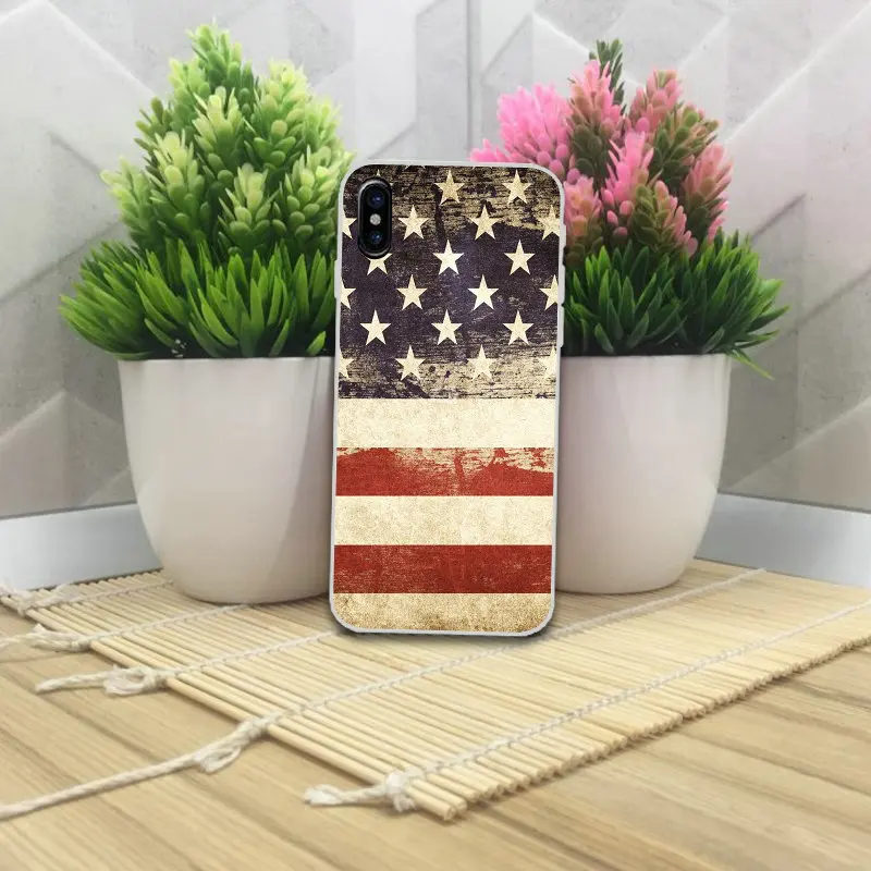 Винтажные мягкие силиконовые чехлы из ТПУ с патриотическим американским флагом