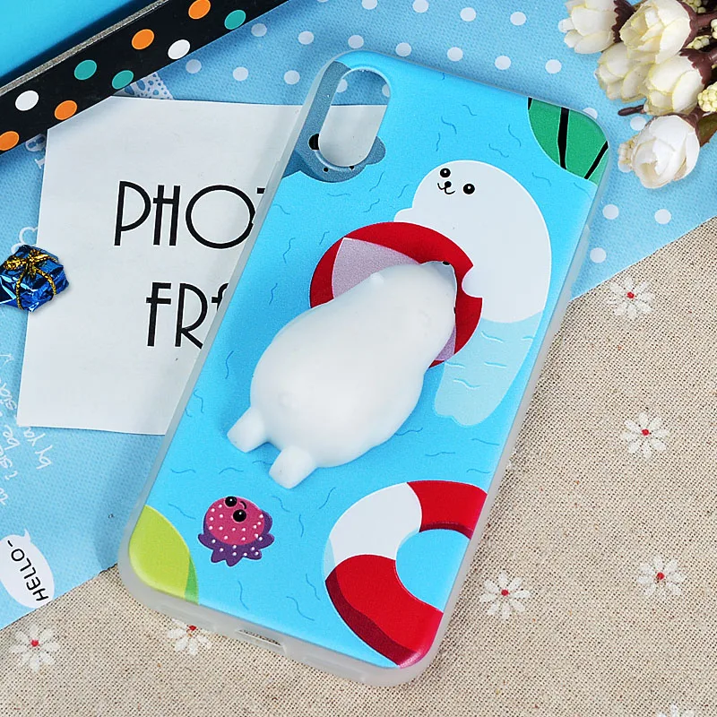 Чехол для iPhone X 5 5S SE 6 S 7 8 Plus задняя крышка милые 3D мягкие силиконовые медведь кошка
