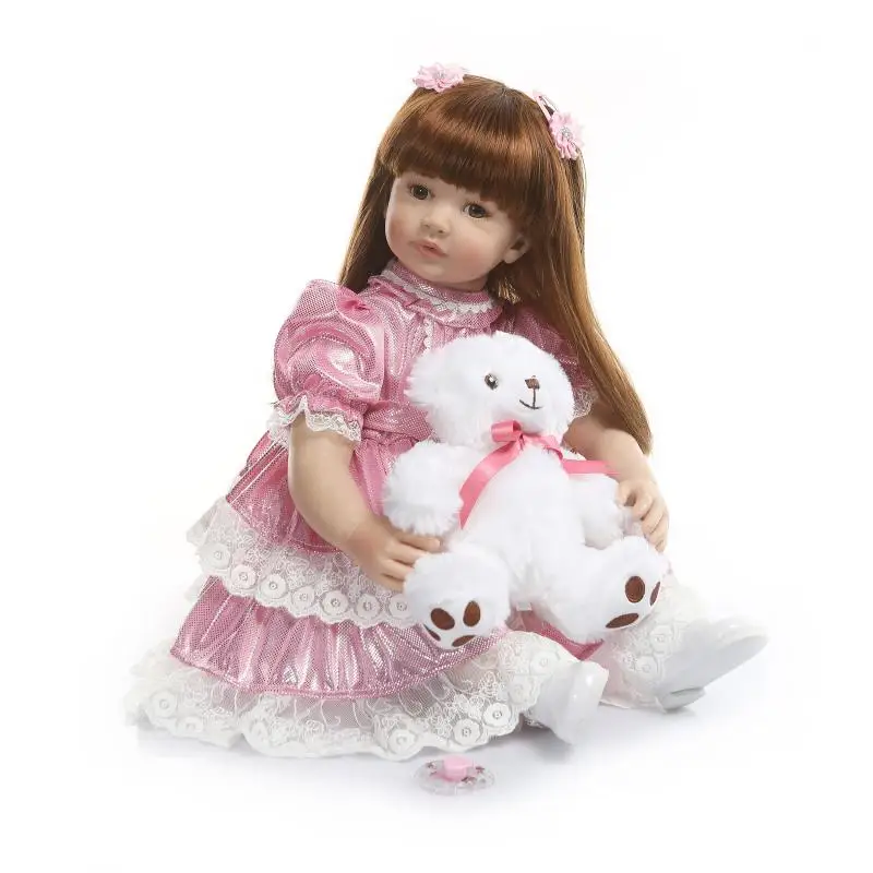 

60cm Silicone Reborn Baby Doll Toys Like alive Vinyl Princess Toddler Girl babies Dolls bebe Bonecas Birthday Gift reborn dolls