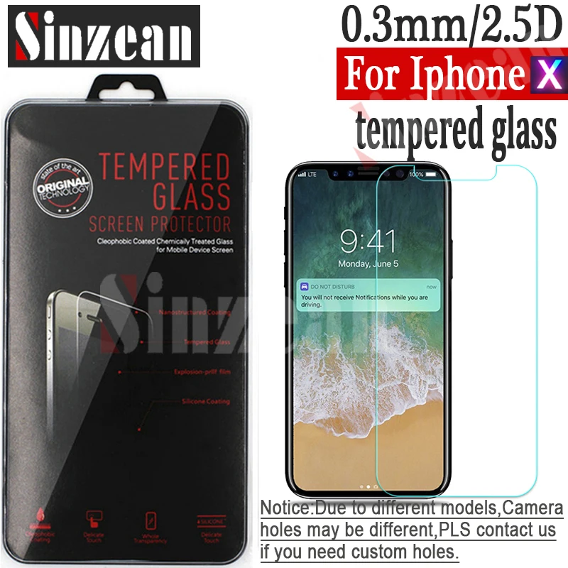 Sinzean 100 шт. для iphone X/XS/11 pro протектор экрана из закаленного стекла с прозрачной