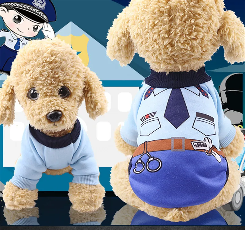 Модная полицейская Милая копия Одежда для собак Повседневная Популярная