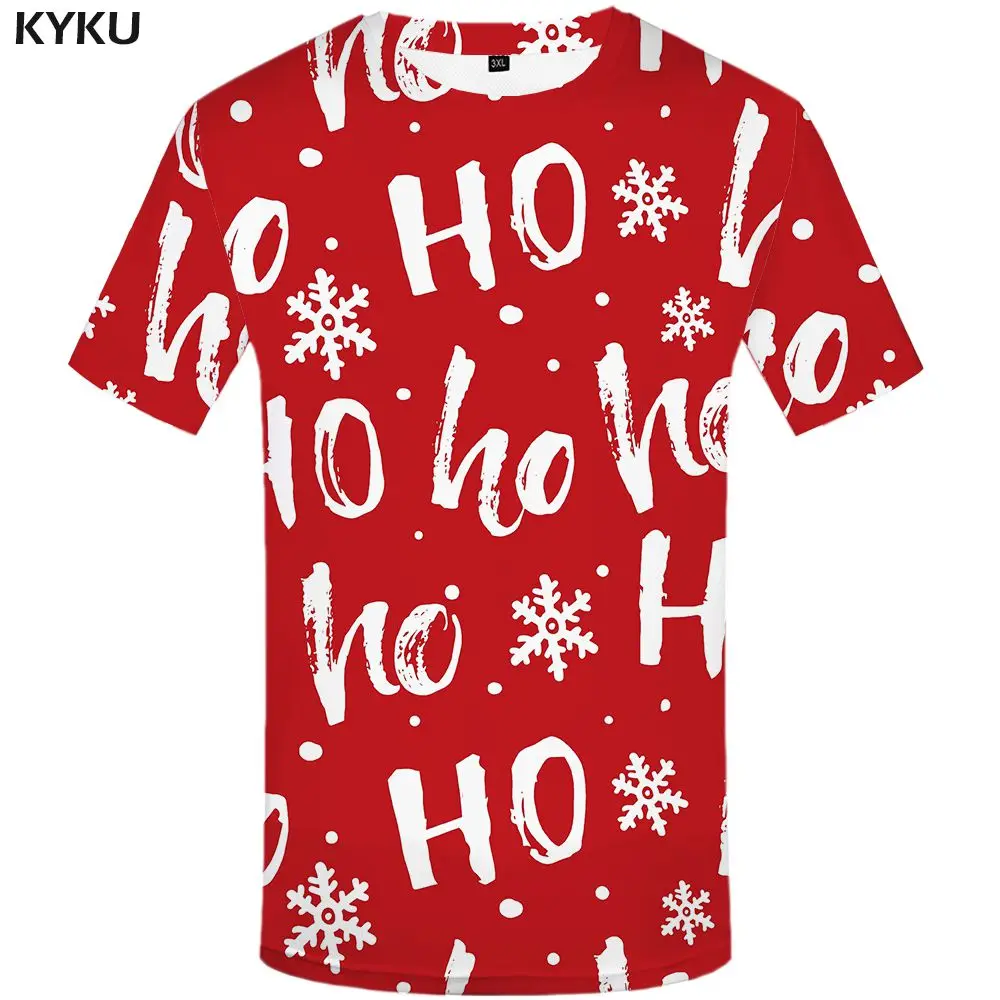 3d t shirt 19 KYKU, Рождественская футболка, Мужская забавная одежда в стиле аниме, рождественские футболки, красная 3d футболка в стиле панк-рок, футболка с принтом, вечерние футболки для счастливых мужчин, Новинка - Цвет: 3d t shirt 19
