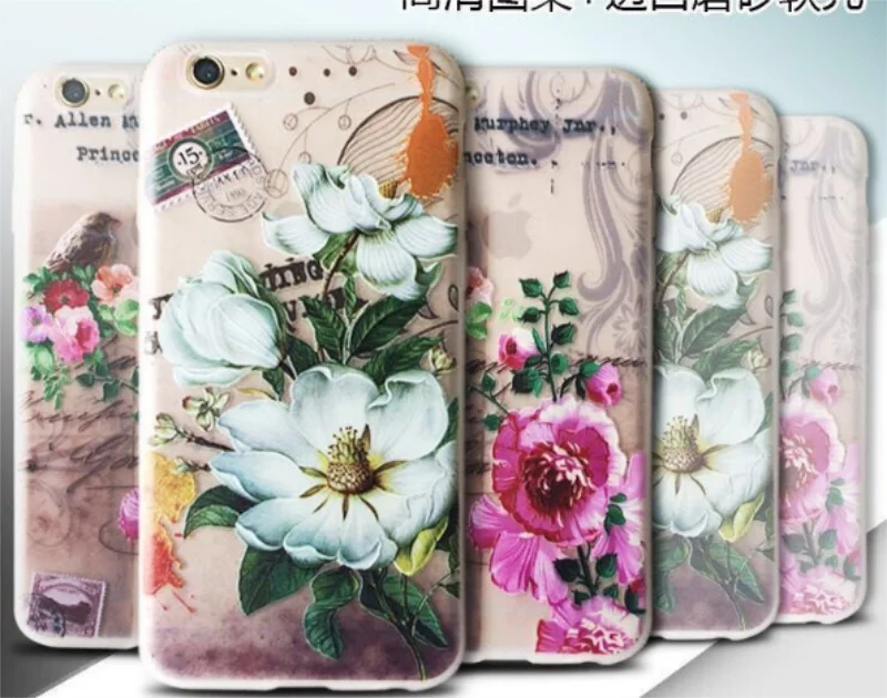 Мягкий силиконовый защитный чехол с цветочным узором для iPhone 7 8 Plus X телефона s/dhl