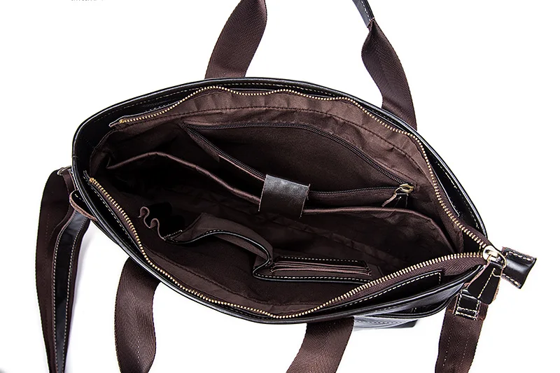 Модные Для Мужчин's Повседневное Бизнес Сумки из натуральной яловой кожи briefase