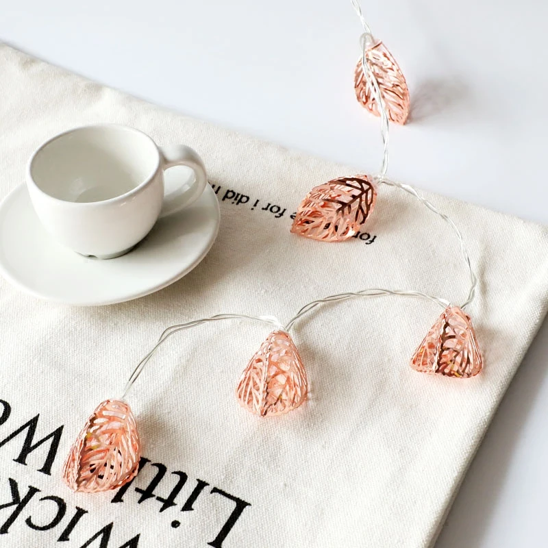 3 м 20LED металлический полый золотой лист струнный светильник s на батарейках