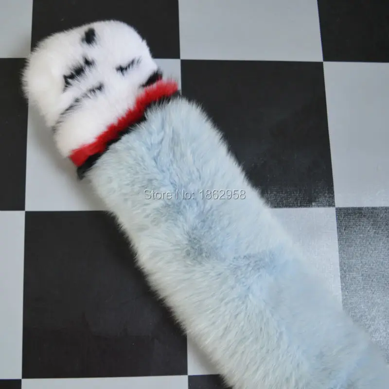 Женский длинный шарф с хвостом подиумный зимний теплый из натурального Лисьего