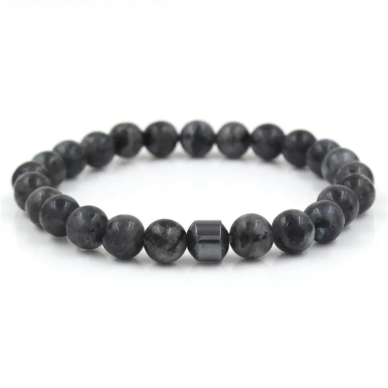 Классический Простой женский и мужской браслет 8 мм с натуральным тигровым