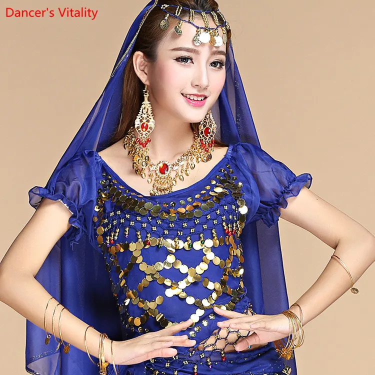 2018 New Hot Selling Sequins Cheap Sale Sexy Top Belly Dance top for Women 6 Colors Available | Тематическая одежда и