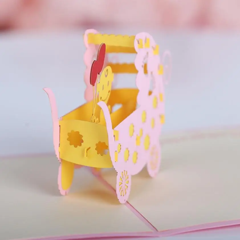 10 шт. 3D креативная детская коляска ручной работы Kirigami оригами Свадебная