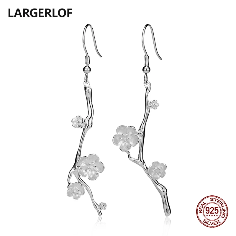 Женские серьги LARGERLOF серебряные 925 пробы с цветком ювелирные изделия из серебра